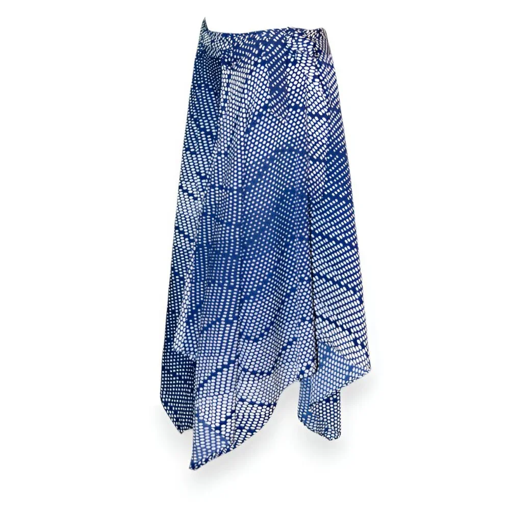 NWT Banana Republic Blue White Polka Dot Handkerchief A-Line Fit Flare Skirt S 4
